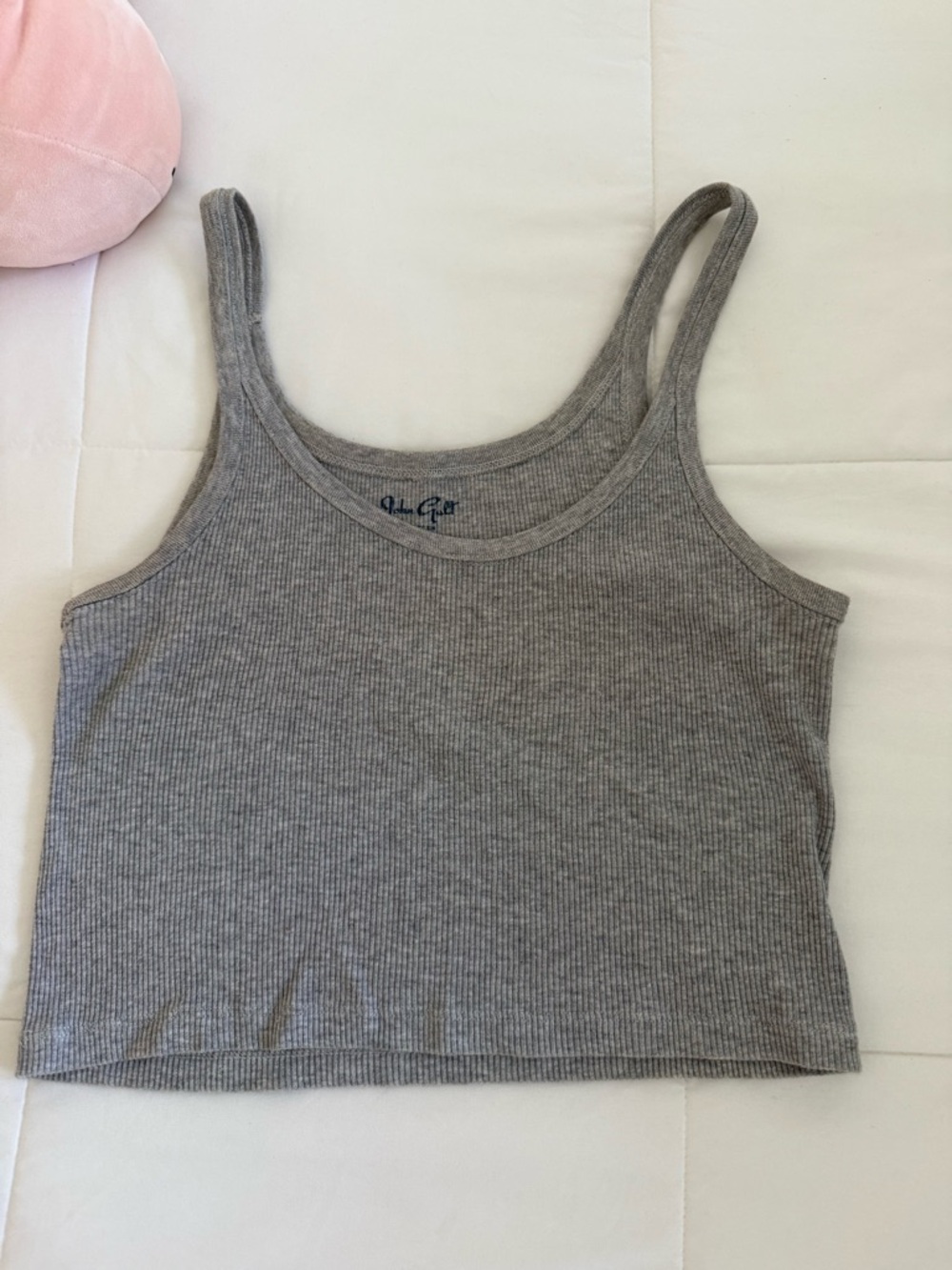 Brandy Melville Gray Ribbed Cropped Tank